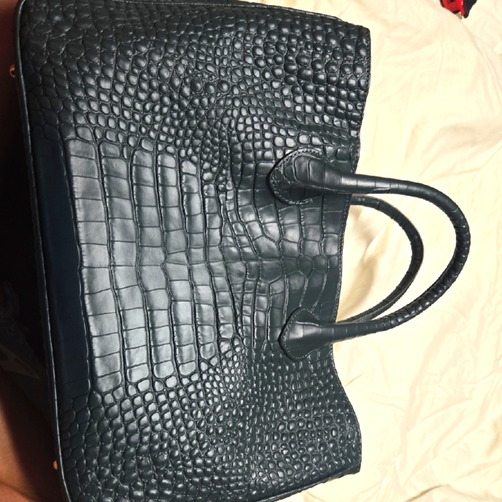 Elisabetta Elegant Dark Green Crocodile-Embossed Women's Bag